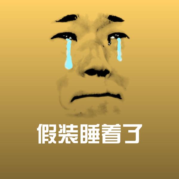 假装睡着了沙雕表情包
