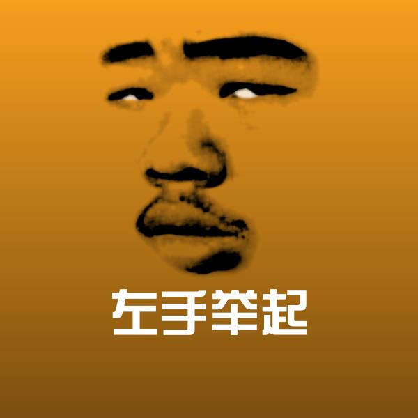 左手举起斗图图片