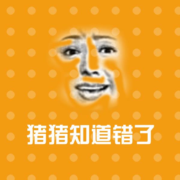 可爱猪猪知道错了表情