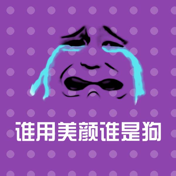 谁用美颜谁是狗沙雕表情包